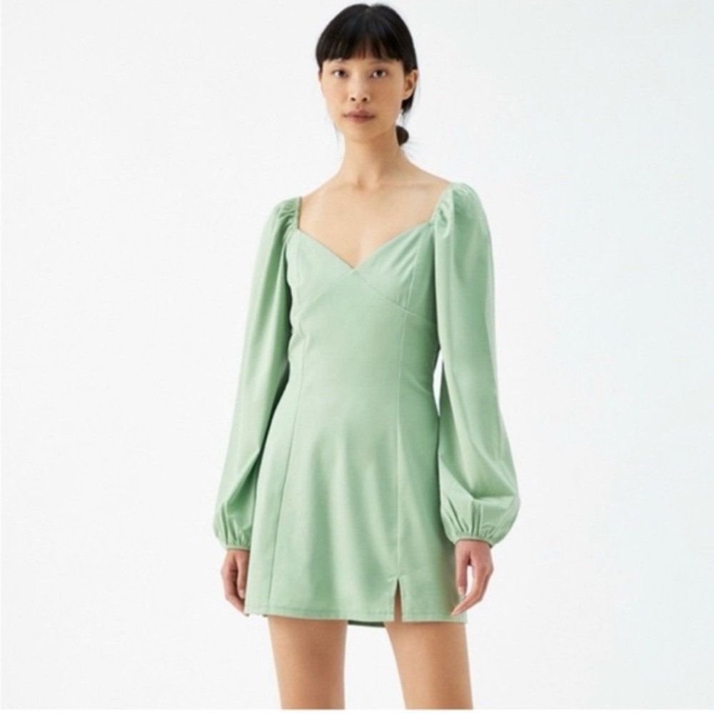 Kendall & Kylie Bustier Green Satin Dress